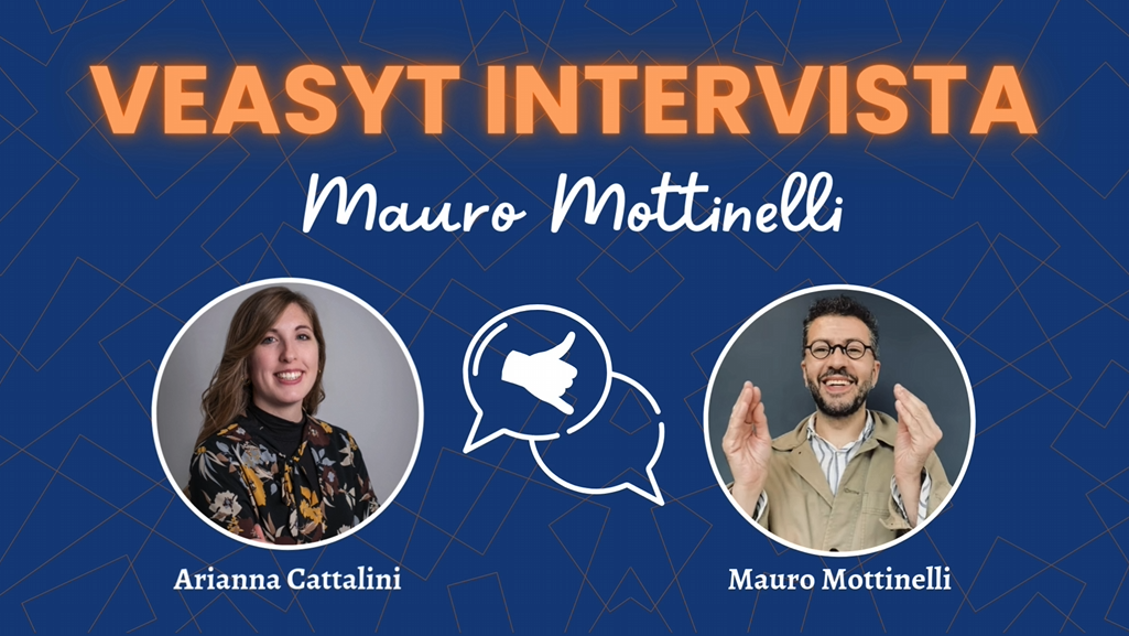 Immagine di copertina della rubrica "VEASYT Intervista" con le fotografie di Arianna Cattalini, intervistatrice di VEASYT, e Mauro Mottinelli, intervistato.